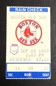 8.9.85 RED SOX/INDIANS TICKET STUB-ROOKIE MIKE GREENWELL KARRIERE GM GESPIELT #2 - Bild 1 von 1