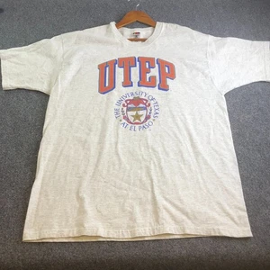 Camicia vintage UTEP uomo XL grigia Texas NCAA anni 90 made in USA cotone boxy Y2K - Foto 1 di 10
