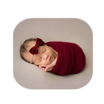 Luxury Stretch Newborn Boy Girl Baby Photography Props Wrap Yarn Cloth Blanke... - Imagem 1 de 4