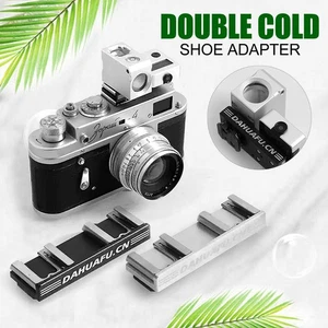 Adaptador de zapata fría doble de aluminio para cámara SLR ajuste de zapata fría de una a dos cámaras - Imagen 1 de 16