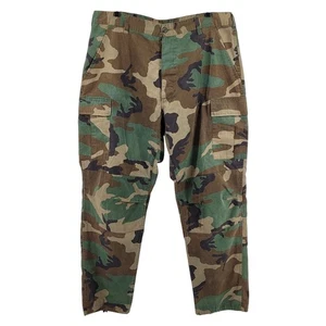 Vintage Woodland Camouflage Cargohose Large Regular Military Style Workwear - Bild 1 von 6