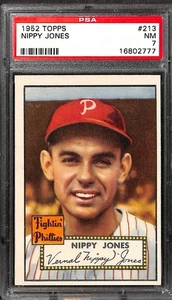 1952 TOPPS #213 NIPPY JONES PSA 7 NM 16802777 - Picture 1 of 2