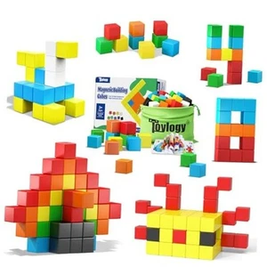 48PCS Magnetic Blocks for Toddlers Toys, Large Magnetic Cube Toys for Sensory - Picture 1 of 7