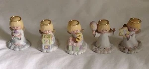 5 Stück Geburtstag Engel Keramik Figuren 1 2 3 4 5 - Bild 1 von 5