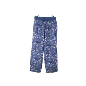 L.L.Bean Damen 100% Baumwolle Camp Pyjama Raw Indigo Icon Print Gr. M - Bild 1 von 9