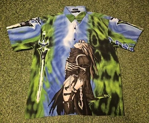 Vintage Anime Shirt Mens XL Samurai Showdown Asura DTEK Green Blue Black - Picture 1 of 9
