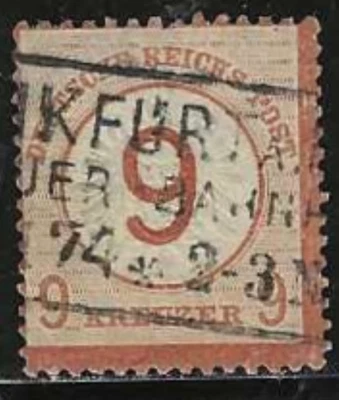 GERMANY (Empire)  1874 Scotts #29  USED/H   9kr X 9kr,  Very Fine, Well Centered - Image 1 of 2