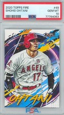 2020 Shohei Ohtani #49 Topps Fire PSA 10 Gem Mint Angels