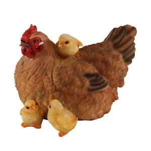 Huhn Deko Garten Huhn Figur braun m Küken Dekofiguren Garten Gartenfiguren Tiere - Bild 1 von 9