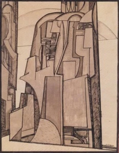 Landscape : Jessica Dismorr : 1914 : Art Print Suitable for Framing - Picture 1 of 2