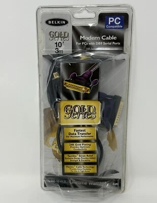 Belkin Gold Series F2L088-10-GLD Modem Cable DB9 Female to DB25 Male – 10 FT NEW - Image 1 of 4
