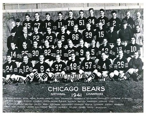 NFL 1941 Chicago Bears World Champion Team Picture with Names 8 X 10 Photo - Picture 1 of 1