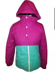 686 Belle Girls Winter Insulated Jacket Skiing Snowboarding Magenta Mint Green - Picture 1 of 9