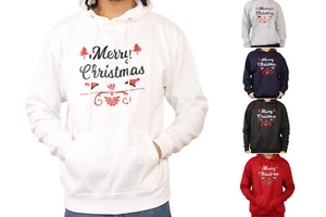 Sudadera con Capucha de Navidad Hombres Mujeres Divertida Navidad Jumper Feliz Árbol Nieve Santa Con Capucha Regalo - Imagen 1 de 39