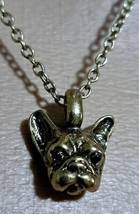 Kette Französische Bulldogge, Kopf, goldfarben, Bully, French Bulldog - Bild 1 von 4