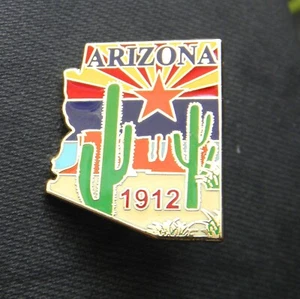 ARIZONA AZ 1912 US STATE MAP FLAG LAPEL PIN BADGE 1 INCH - Picture 1 of 3
