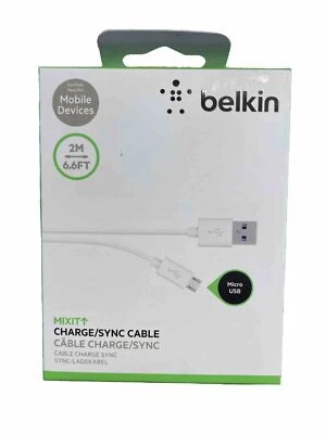 Belkin Micro USB Cable - White,F2CU012BT2M-WHT - Image 1 of 3