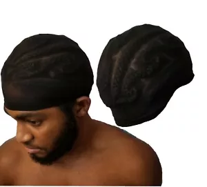 5 pz cappellini parrucca nera durag hip hop rasta cappello a cupola onda o trecce berretto - Foto 1 di 3