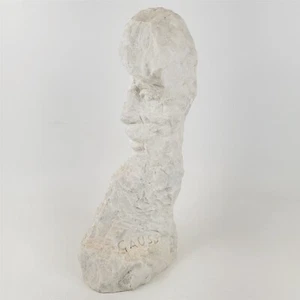 Escultura de mármol Eugene Guass cabeza abstracta cara de hombre MCM 16" alto 1974 - Imagen 1 de 12