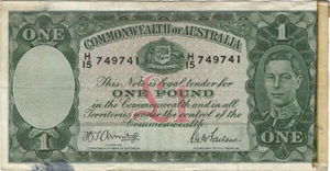 Australia 1 Pound 1942 P 26b F- VF - Picture 1 of 3