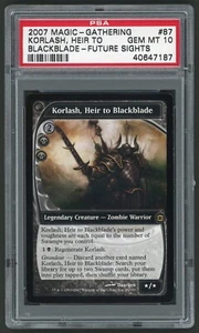 2007 MTG Magic the Gathering Future Sight #087 Korlash erede di Blackblade PSA 10 - Foto 1 di 2