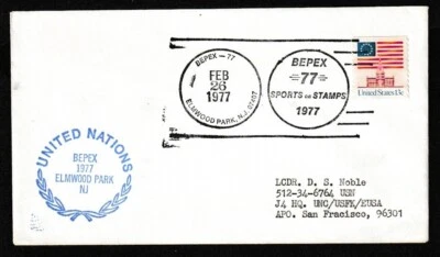 US 1977 BEPEX Elmond Park NJ - Sports on stamps cover - Image 1 of 3
