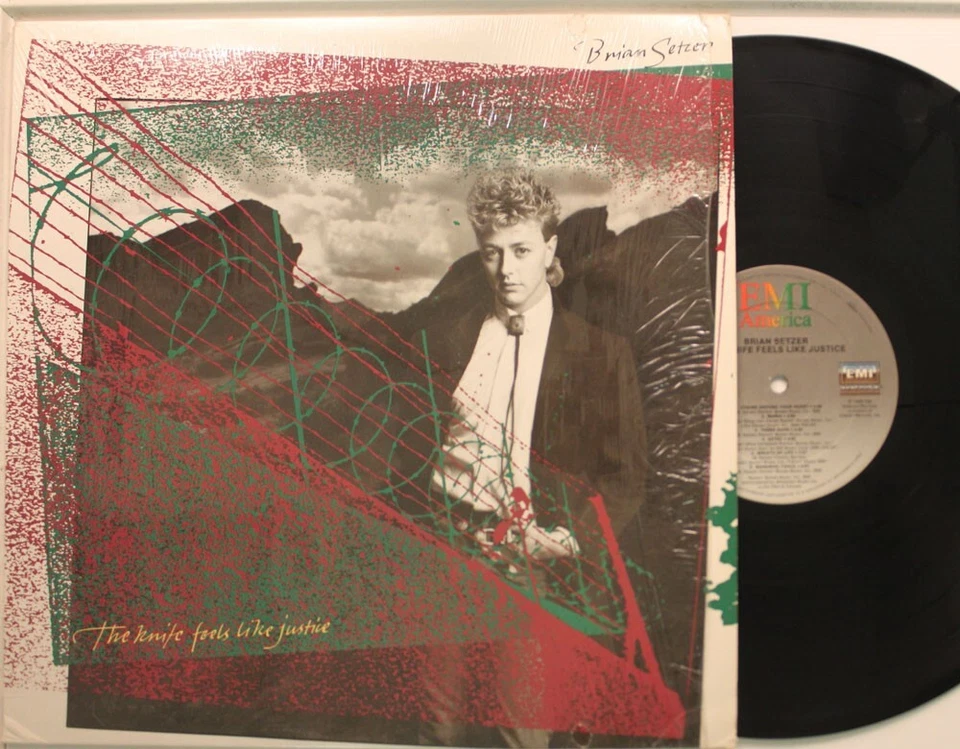 Brian Setzer (Stray Cats) Lp The Knife Feels Like Justice On Emi - Nm / Vg - Image 1 of 1