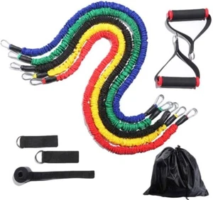 16pcs Elastic Resistance Bands & Yoga Fitness Exercise Stretching Ropes Set - Picture 1 of 9