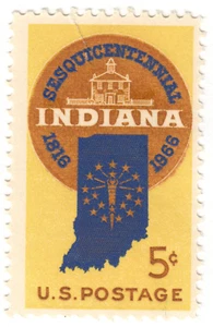 USA - 1966 - The 150th Anniversary of Indiana Statehood - 5C - #07 - Picture 1 of 1