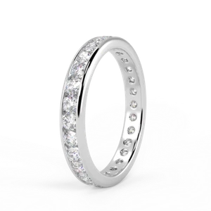 1.50 Carat Natural Round Diamond Channel Set Full Eternity Ring In White Gold - Picture 1 of 9