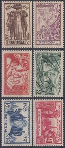 TIMBRE SENEGAL SERIE EXPOSITION 1937 N° 138/143 NEUFS * GOMME AVEC CHARNIERE - Imagen 1 de 3