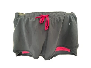 Pantalones cortos para correr H&M Sport gris forrados con rosa caliente talla 4 (funciona pequeño) - Imagen 1 de 3