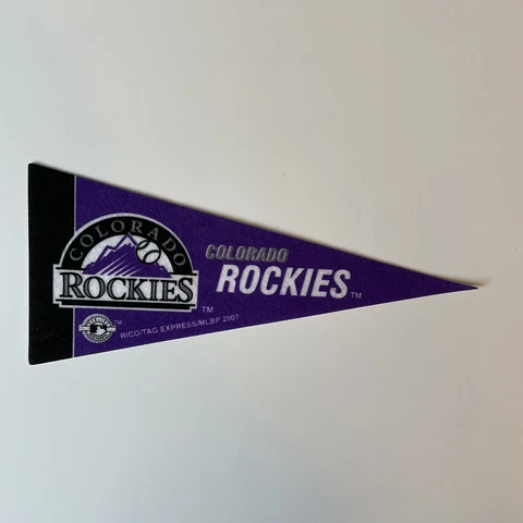 Colorado Rockies Vintage Old Logo MLB Mini Pennant 9"x4” Felt Banner Flag Cover