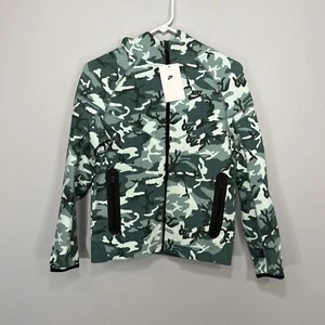 NEW Nike Sweatshirt Kids Large Green Camo Tech Fleece Full Zip Youth Boys - Picture 1 of 9
