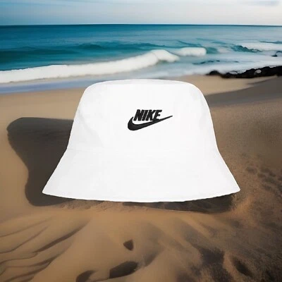 NUEVO Niños Nike Blanco Cubo Apex Sombrero Niño (4-7) UPF 40+ Playa Proteger del Sol Foto 1 de 4