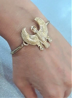 Gold Bid Wings Horus 埃及手镯手链袖口小饰品 嘻哈 黄铜 — 第 1/3 张图片