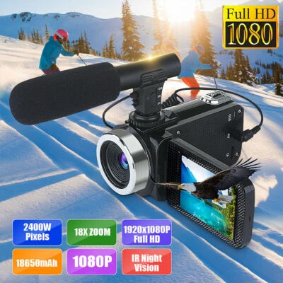 Mini Full HD 1080P 24MP 18X Zoom 3" LCD Digital Camcorder Video HDMI Kamera Mikrofon - Bild 1 von 4