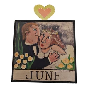 Nancy Thomas Wall Plaque June Heart Bride Groom Love 1988 - Picture 1 of 9
