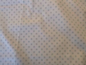 Polka Dots, Lt. Blue Dots on White Cotton Fabric   (44" Wide x 46 " long)