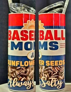 Baseball Mom Sunflower Seeds 20oz Skinny Tumbler w / Paja Y Tapa - Imagen 1 de 4
