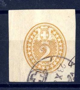 SVIZZERA - 1874 - FRAMMENTO - Prepagato per involucri. Cifra in ovale. E3750 - Picture 1 of 1