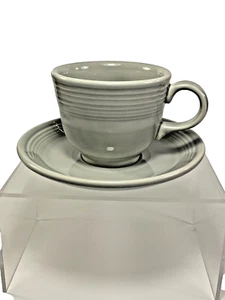 Fiestaware, 'Gray' Coffee / Tea Cup & Saucer Plate - Picture 1 of 8