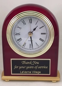 Desk Clock With Alarm Personalized - High Gloss Piano Finish - Engraved Free - Picture 1 of 3