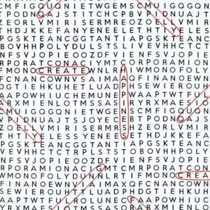 BTY Timeless Treasures Geek Chic Word find White Cotton fabric By the Yard - Picture 1 of 1