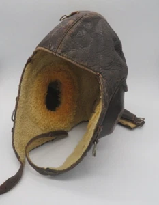 Genuine WWII German Luftwaffe Winter Leather Flight Helmet Siemens 26618 LKpw101 - Picture 1 of 11