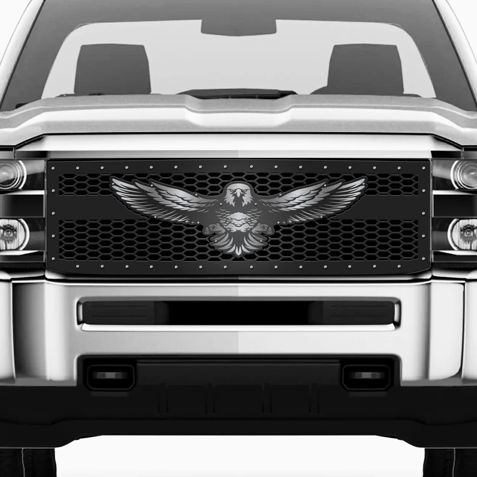 300 INDUSTRIES Steel Grille for 2015-2019 Chevy Silverado 2500 3500 HD - EAGLE — 第 1/2 张图片