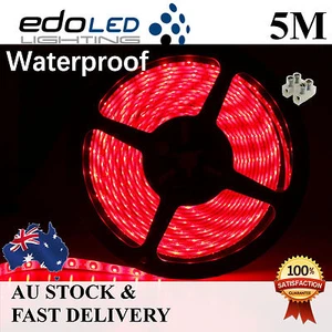 12V red Waterproof Flexible LED Strip Lights 5M 300 LED 2835 SMD Light car boat - Picture 1 of 10