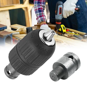 2-13mm Keyless Drill Chuck Adapter 1/2" Hex Shank For Impact Wrench Conversion - Picture 1 of 11
