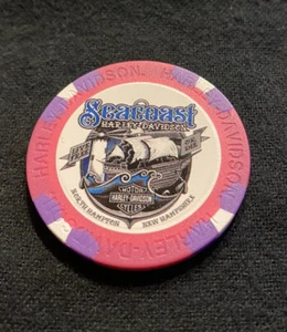 Ficha de póker Harley Davidson North Hampton, New Hampshire Seacoast/rosa - Imagen 1 de 3