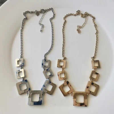New Banana Republic Square Collar Necklace Fashion Women Jewelry 2Colors Chosen - Image 1 of 4